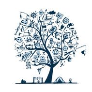 Fishing tree concept sketch for your design