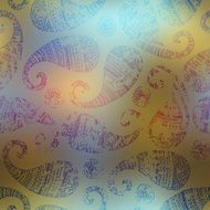 Grunge paisley on blurred background