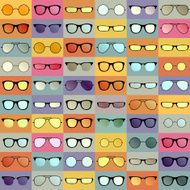 Glasses pattern on color backround