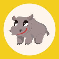 animal hippo cartoon theme elements N4