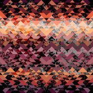 Grunge triangles pattern on chevrons background