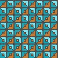 Seamless pattern geometric squares brown blue-green halves background