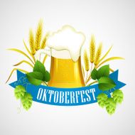 Oktoberfest Background with Beer Poster template Vector illustration N2