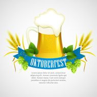 Oktoberfest Background with Beer Poster template Vector illustration N3