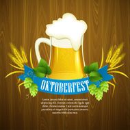 Oktoberfest Background with Beer Poster template Vector illustration N4