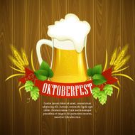 Oktoberfest Background with Beer Poster template Vector illustration N5