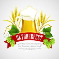 Oktoberfest Background with Beer Poster template Vector illustration N6