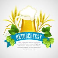 Oktoberfest Background with Beer Poster template Vector illustration N7
