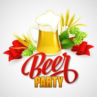 Oktoberfest Background with Beer Poster template Vector illustration N13