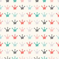 Simple seamless pattern with crown Vintage colors