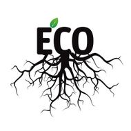 Black Vector Text ECO and Roots