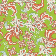 seamless pattern with folkloric flowers in batik style
