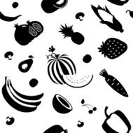 Seamless vector fruit and vegetable pattern N2