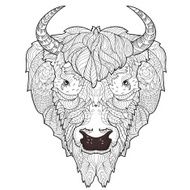 Bison head doodle N2