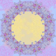 Violet abstract design round frame