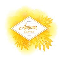Fall leafs watercolor vector background