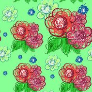 Flowers hand drawn Vector seamless pattern N2