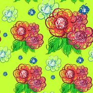 Flowers hand drawn Vector seamless pattern N3