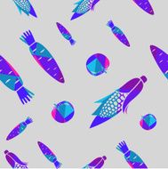 Seamless vector vegetable pattern