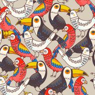 Seamless macaw and toucan N2