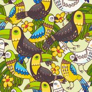 Seamless macaw and toucan N3