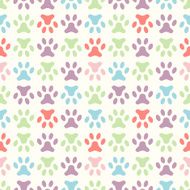 Animal seamless pattern of paw footprint Endless texture