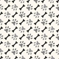 Seamless animal pattern of paw footprint and bone N2
