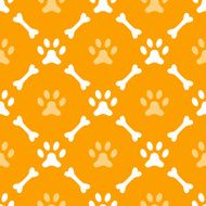 Animal seamless pattern of paw footprint and bone N2