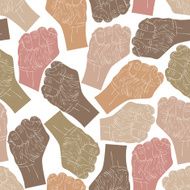 Clenched fists seamless pattern vector background for wallpaper
