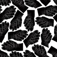 Fig fico hands seamless pattern black and white vector backdrop N2