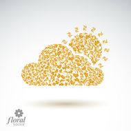 Sunny weather stylized icon ÂÂ meteorology floral pictogram