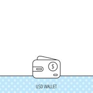 Dollar wallet icon USD cash money bag sign N6