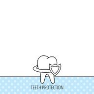 Tooth protection icon Dental shield sign N3