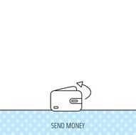 Send money icon Cash wallet sign N5