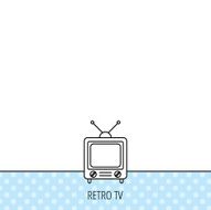 Retro tv icon Television with antenna sign N3