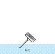 Rake icon Gardening equipment sign N4
