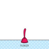 Plunger icon Toilet cleaning tool sign N5