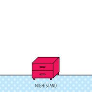 Nightstand icon Bedroom furniture sign N4