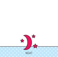 Night or sleep icon Moon and stars sign N9