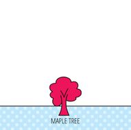Maple tree icon Forest wood sign N4