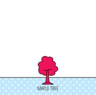 Maple tree icon Forest wood sign N5