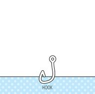 Fishing hook icon Fisherman equipment sign N6