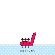 Heated seat icon Warm autoarmchair sign N3
