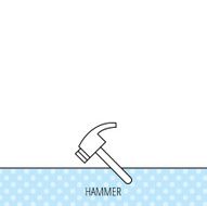 Hammer icon Repair or fix tool sign N3