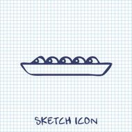 peas sketch icon Food symbol