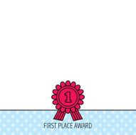 Gold medal award icon First place sign N8