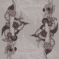 Mehndy flowers card N6