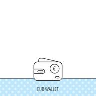 Euro wallet icon EUR cash money bag sign N4