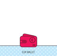 Euro wallet icon EUR cash money bag sign N5