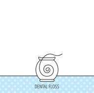 Dental floss icon Teeth cleaning sign N4